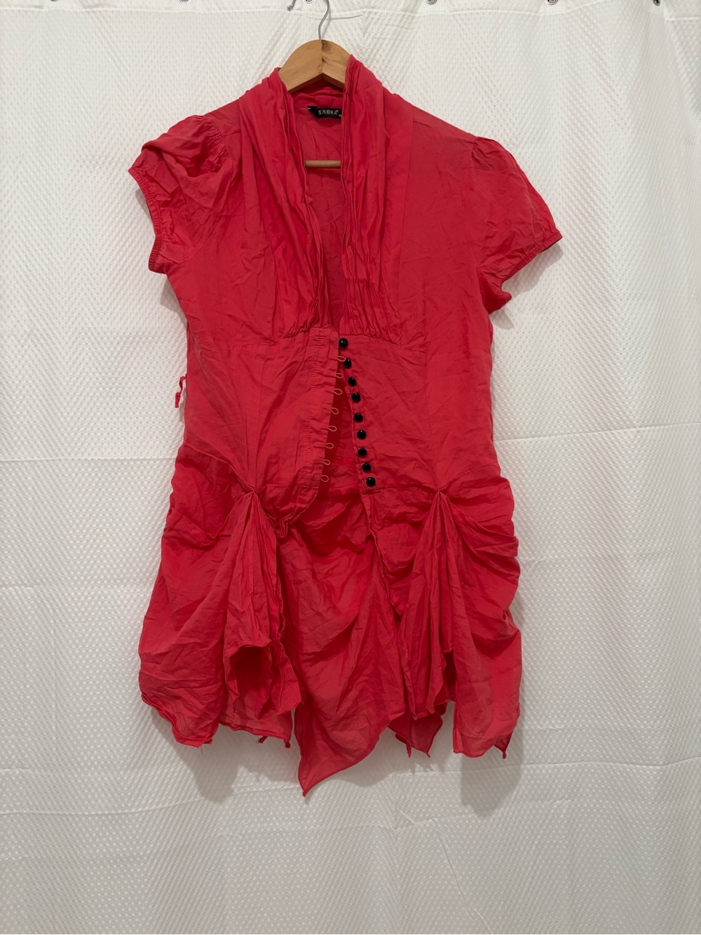 Sabora Coral Pink Lightweight Draped Blouse